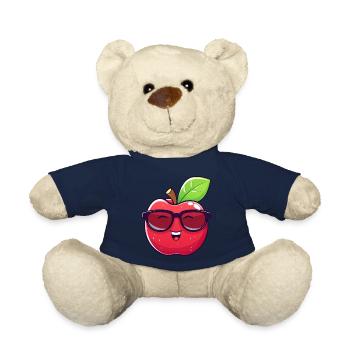 Cooler Kawaii Apfel mit Sonnenbrille Nerdiges - Teddy - French Navy - Vorne