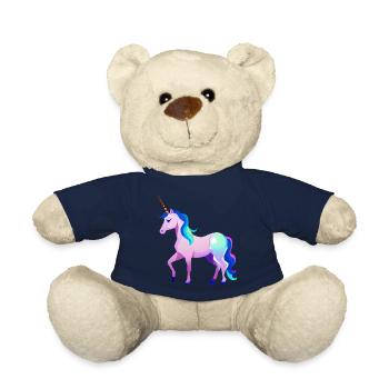 Einhorn Fabeltier Unicorn Mädchen Einhörner - Teddy - French Navy - Vorne