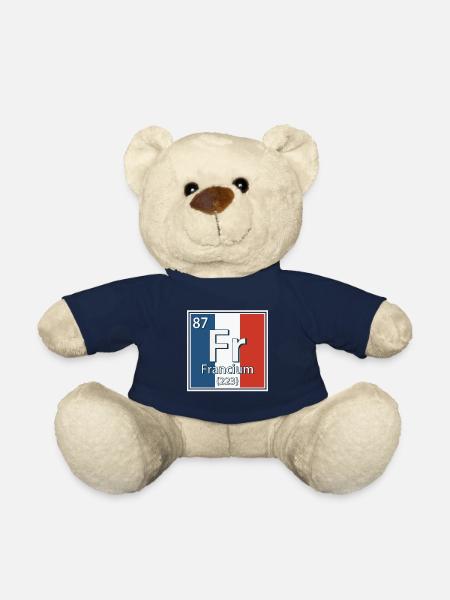 Tableau périodique des éléments francium - Nounours - bleu marine