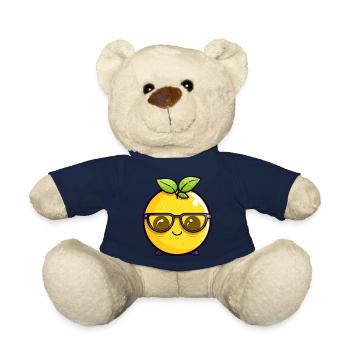Kawaii Lemon avec lunettes Nerd - Design mignon - Nounours - bleu marine - Devant