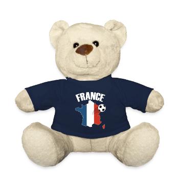 France Flag French Football Fan - Teddy Bear - french navy - Front