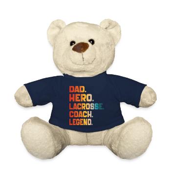 Dad Hero Lacrosse Coach Legend Sports Dad 2024 - Teddy Bear - french navy - Front