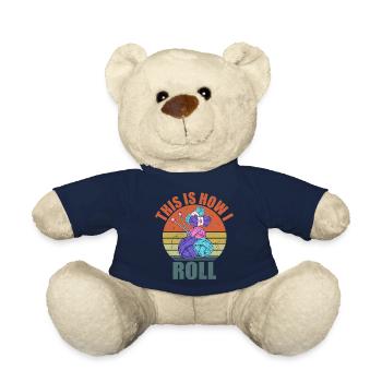Knitting Crochet Knitting Needles Knitting Sayings - Teddy Bear - french navy - Front