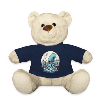 Vintage Kraken Seeungeheuer Japan Style Aesthetic - Teddy - French Navy - Vorne