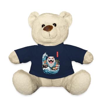 Japon Sushi Ukiyo-E Yokai Monster Streetwear Art - Nounours - bleu marine - Devant