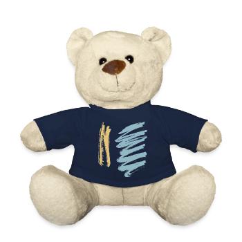 Colors Painting - Minimal Hatching Graphic - Teddy Bear - french navy - Front