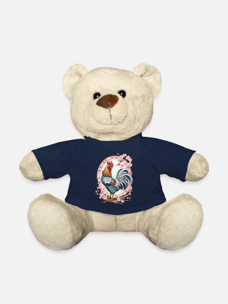 Asiatique avec l’esthétique des fleurs de cerisier - Nounours - bleu marine