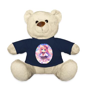 A cute anime girl in a cloud garden - Teddy Bear - french navy - Front