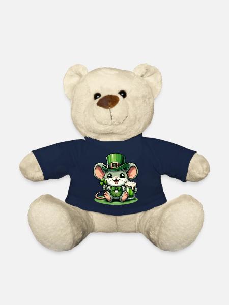 Souris de la Saint-Patrick au look festif - Nounours - bleu marine