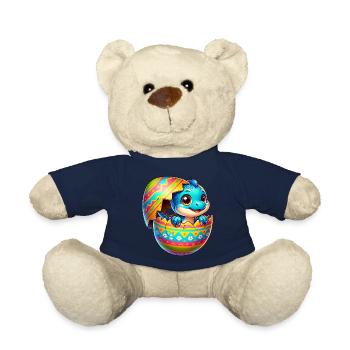 Easter Egg Dino T-Rex Slip Colorful Cartoon - Teddy Bear - french navy - Front