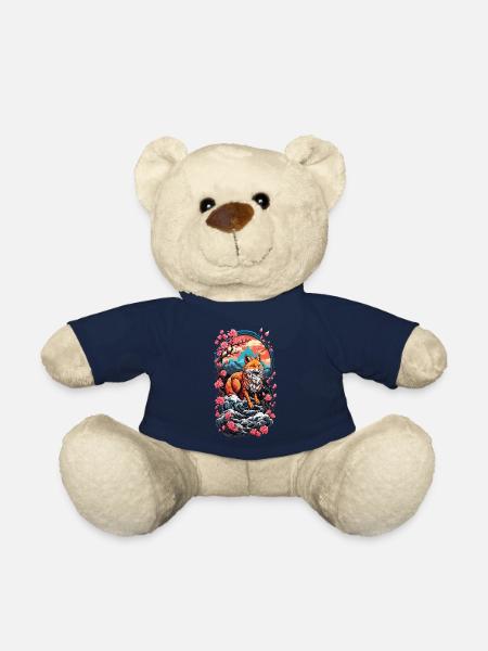 Fox Spirit Kitsune Aesthetic Yokai Streetwear - Teddy Bear - french navy