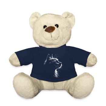 Cat, Cat Motif, Cat Face - Teddy Bear - french navy - Front