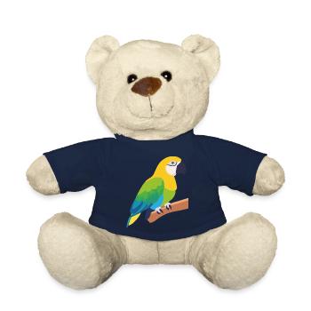 Bunter Papagei Vogel auf Ast - Teddy - French Navy - Vorne