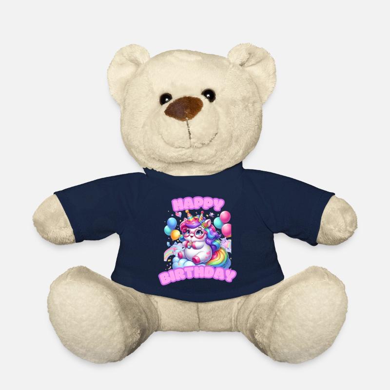 Happy Birthday Unicorn - Teddy - French Navy