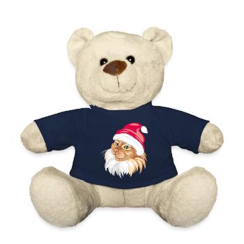 Süße stolze rote Katze mit Weihnachtsmannmütze - Teddy - French Navy - Vorne