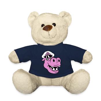 Nilpferd Kapitän Gesicht Lustig Süß Cartoon Comic - Teddy - French Navy - Vorne