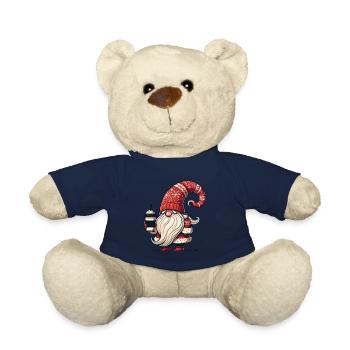 Christmas Gnome with Coffee for Coffee Lovers - Teddy Bear - french navy - Front