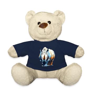 Rhinoceros Vector Art with Vibrant Illustration - Teddy Bear - french navy - Front