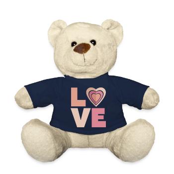 L’AMOUR avec le cœur - Nounours - bleu marine - Devant
