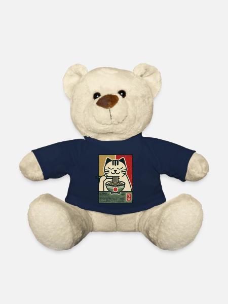 Ramen Nudeln Katzenliebhaber Retro Kawaii Katzen - Teddy - French Navy