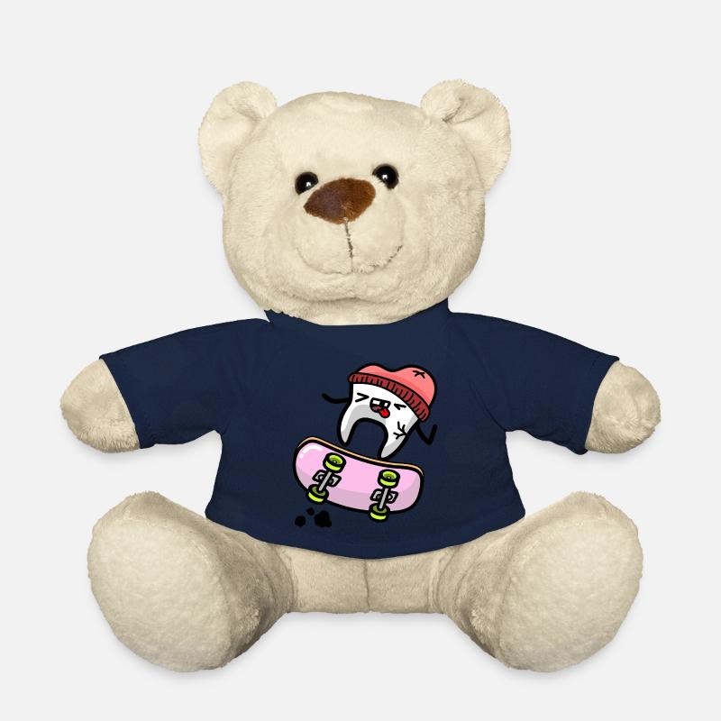 Dent Kawaii sur Skateboard - Nounours - bleu marine