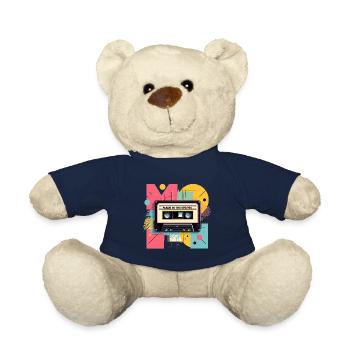 Rétro des années 80 Cassette des années 90 Cadeau - Nounours - bleu marine - Devant