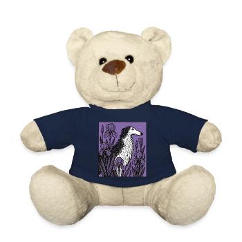 Elegante lila Barsoi skurrile Hundekunst - Teddy - French Navy - Vorne