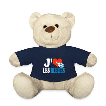 football féminin j aime les bleues équipe france - Nounours - bleu marine - Devant