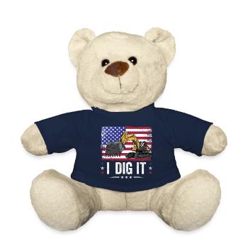 Retro Excavator Slogan Excavator Driver Construction Site - Teddy Bear - french navy - Front
