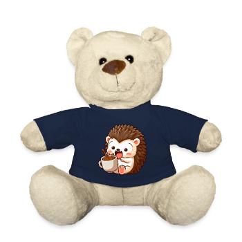 Igel Koffein Comic lustiger schockierter Igel - Teddy - French Navy - Vorne