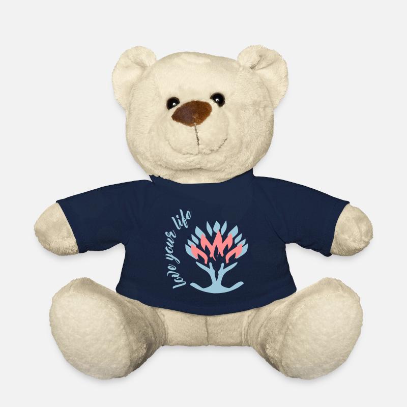 Aime ta vie, arbre de vie, arbre, vie - Nounours - bleu marine