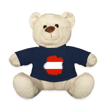 Austria Flag Austria Austrian Flag AT - Teddy Bear - french navy - Front