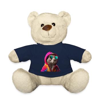 Eichhörnchen mit Sonnenbrille Bunt Coole Waldtiere - Teddy - French Navy - Vorne