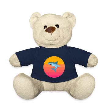 Shark Fin Predator 90s Vaporwave Shark - Teddy Bear - french navy - Front