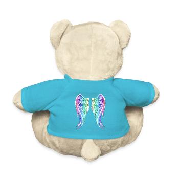 Unicorn Wings lustige Geschenkidee Einhorn Mädchen - Teddy - Atollblau - Hinten