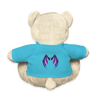 Deamon Wings funny gift idea demon wings - Teddy Bear - atoll blue - Back