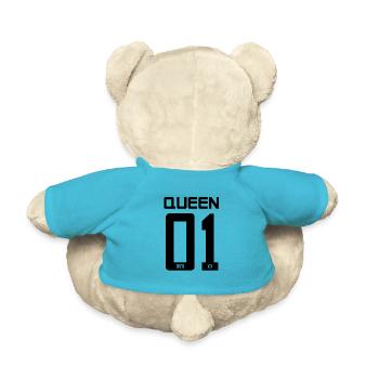King - Queen Geschenk Geschenkidee - Teddy - Atollblau - Hinten