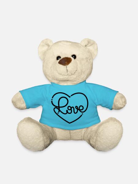 Love mon coeur - Nounours - bleu outremer