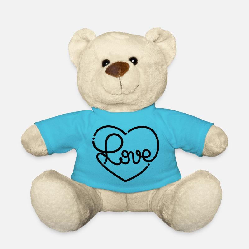Love message - Teddy Bear - atoll blue