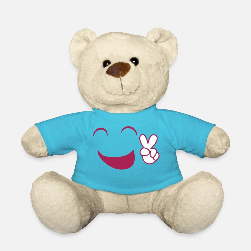 Please smile Smile-Shirt tees - Teddy Bear - atoll blue