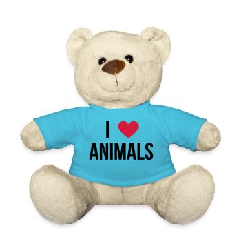 I love animals! Say gift - Teddy Bear - atoll blue - Front