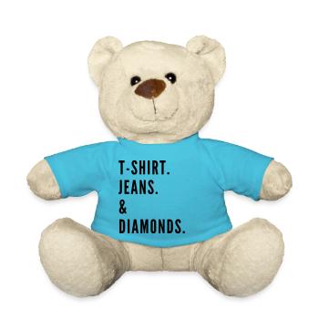 The Fashion Tee - T-Shirt & diamonds black - Teddy Bear - atoll blue - Front