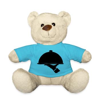 Servierglocke Kellner Herr Ober Geschenk Glosche - Teddy - Atollblau - Vorne