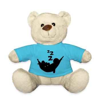 hamac dormir ronfler sieste personnage - Nounours - bleu outremer - Devant