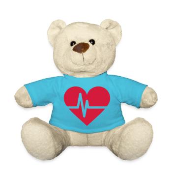 Heartbeat Herz Herzschlag - Teddy - Atollblau - Vorne
