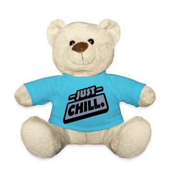 Just Chill Text Logo - Teddy - Atollblau - Vorne