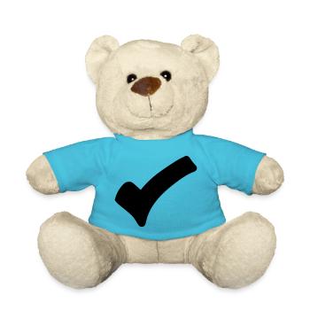 Haken Emoji Skizze Zeichnung - Teddy - Atollblau - Vorne
