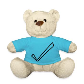 Crochet Emoji Esquisse Dessin Noir - Nounours - bleu outremer - Devant