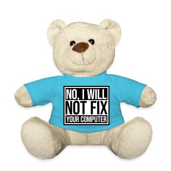 not fix your computer - Teddy Bear - atoll blue - Front