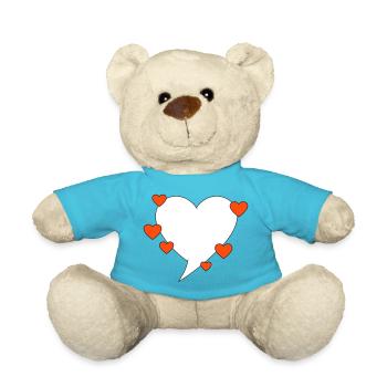 Speech bubble with hearts - Teddy Bear - atoll blue - Front